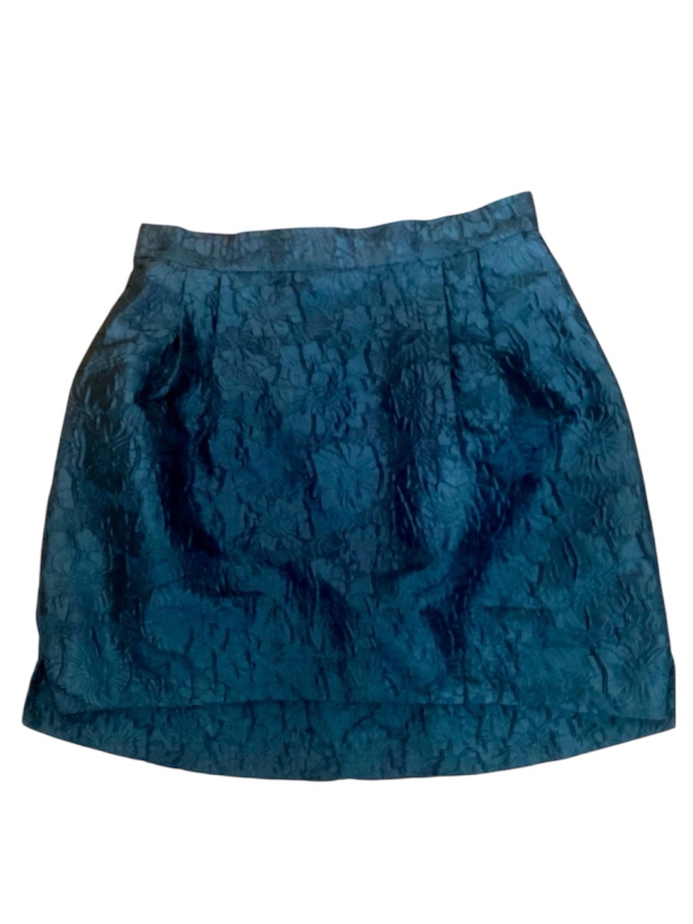 & Other Stories Black Textured Floral Jacquard A-Line Mini Skirt EU 36 US 4